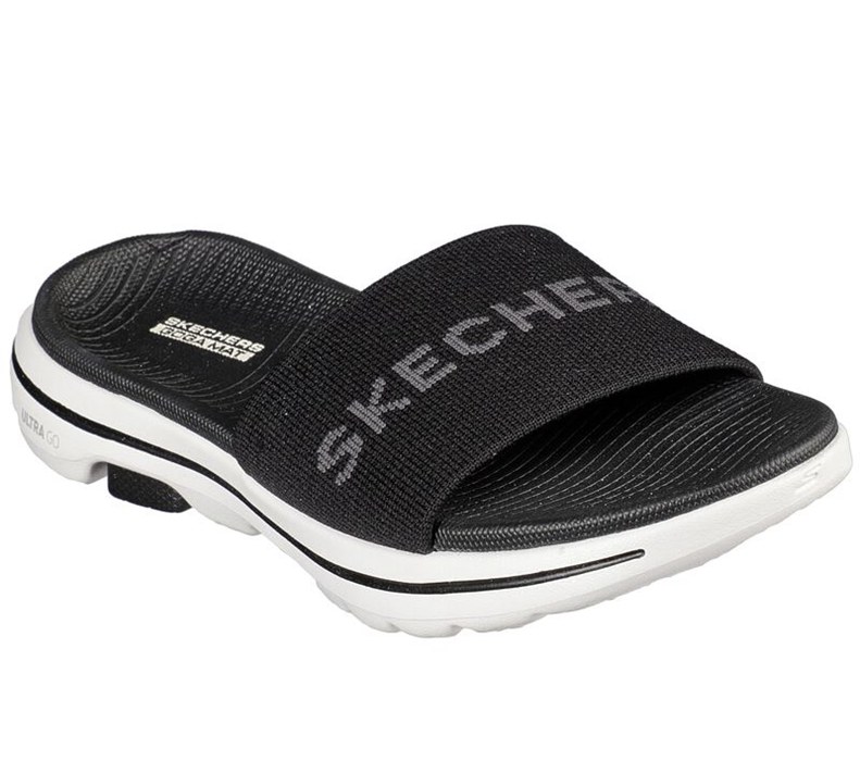 Skechers Dam Svarta/Vita Badtofflor - Gowalk 5 - Heatwave - Sverige (CENFA-8216)